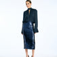 Satin Bow Shirt Dark Blue