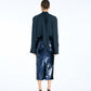 Satin Bow Shirt Dark Blue
