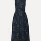 Jacquard Midi Dress Dark Blue