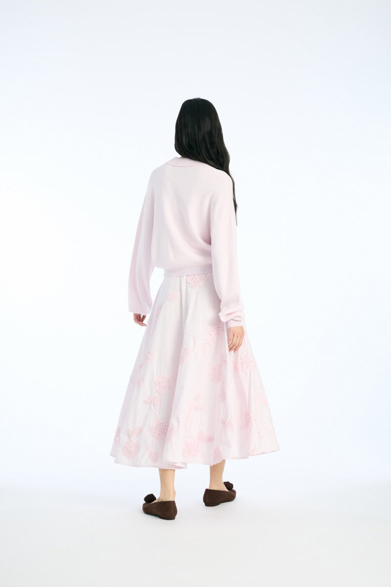 Flower Maxi Skirt Light Pink