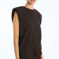 Boxy Top With Insert Dark Brown