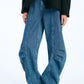 Denim Cargo Pants Medium Blue