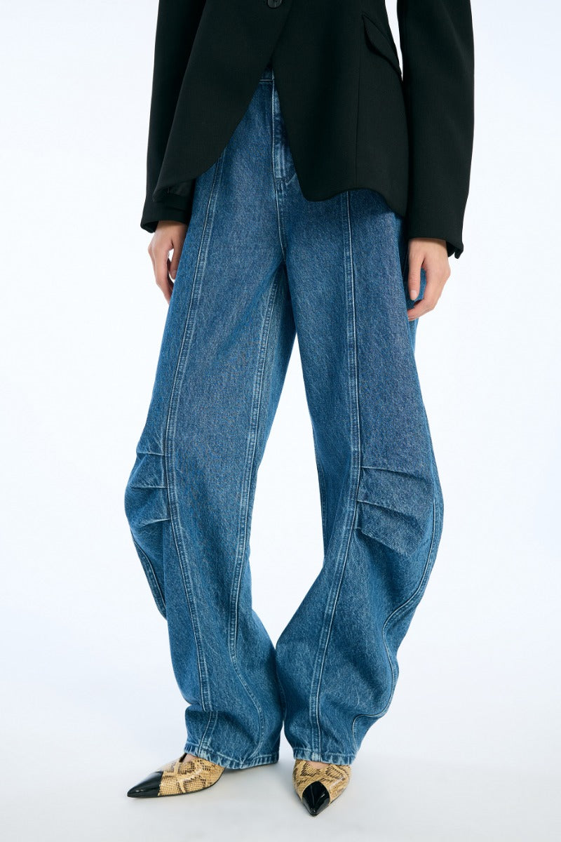 Denim Cargo Pants Medium Blue