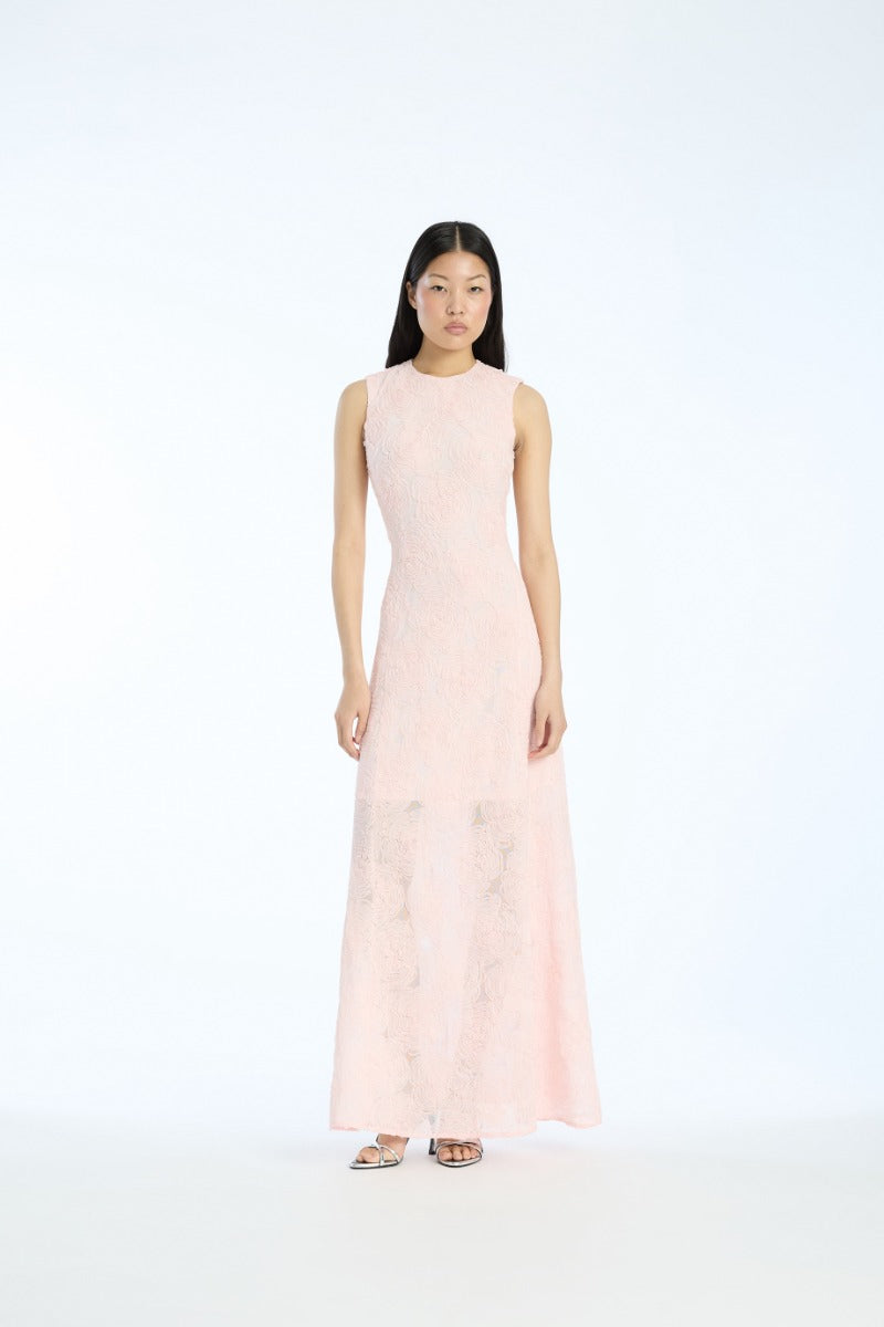 Mesh Maxi Dress Light Pink