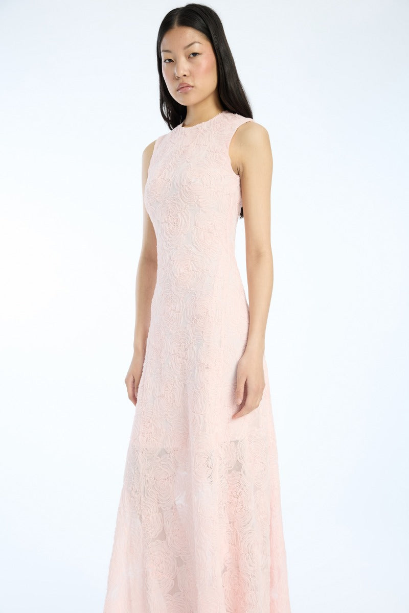 Mesh Maxi Dress Light Pink