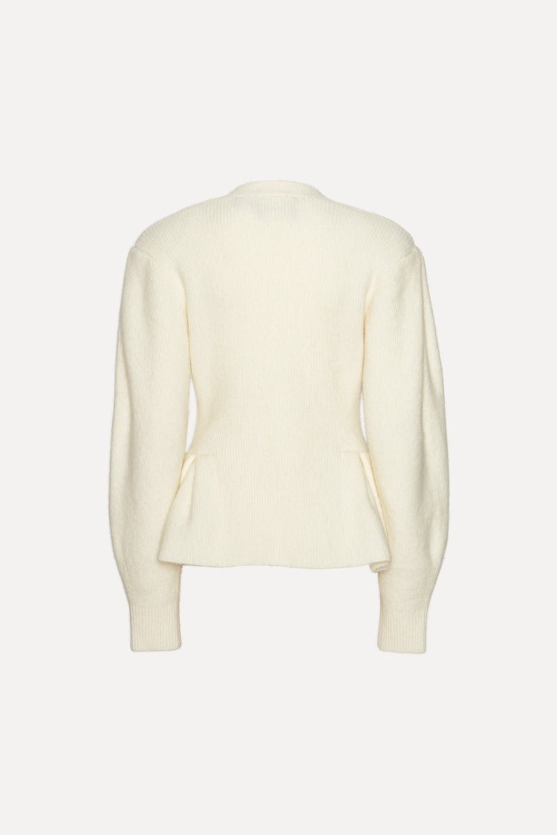 Cardigan W/ Peplum Crème