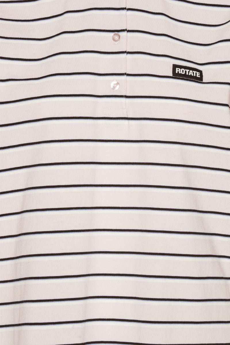Oversized Striped Short Sleeve Polo
