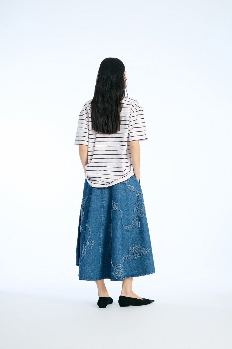 Oversized Striped Short Sleeve Polo