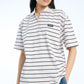 Oversized Striped Short Sleeve Polo