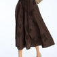Flower Maxi Skirt Dark Brown
