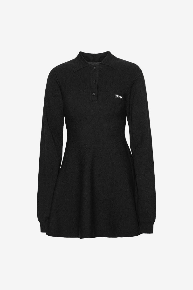 Slinky Knit Polo Dress