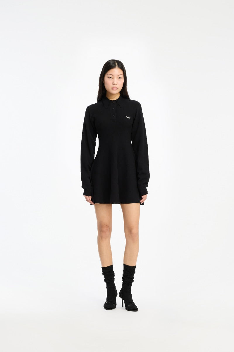 Slinky Knit Polo Dress
