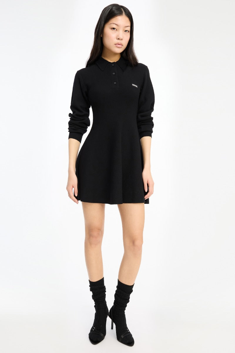 Slinky Knit Polo Dress