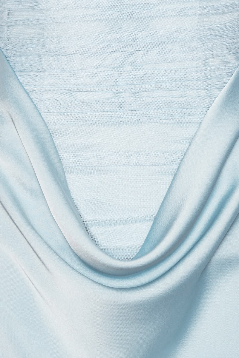 Ruched Maxi Dress Light Blue
