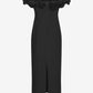 Crepe Midi Flower Dress Black