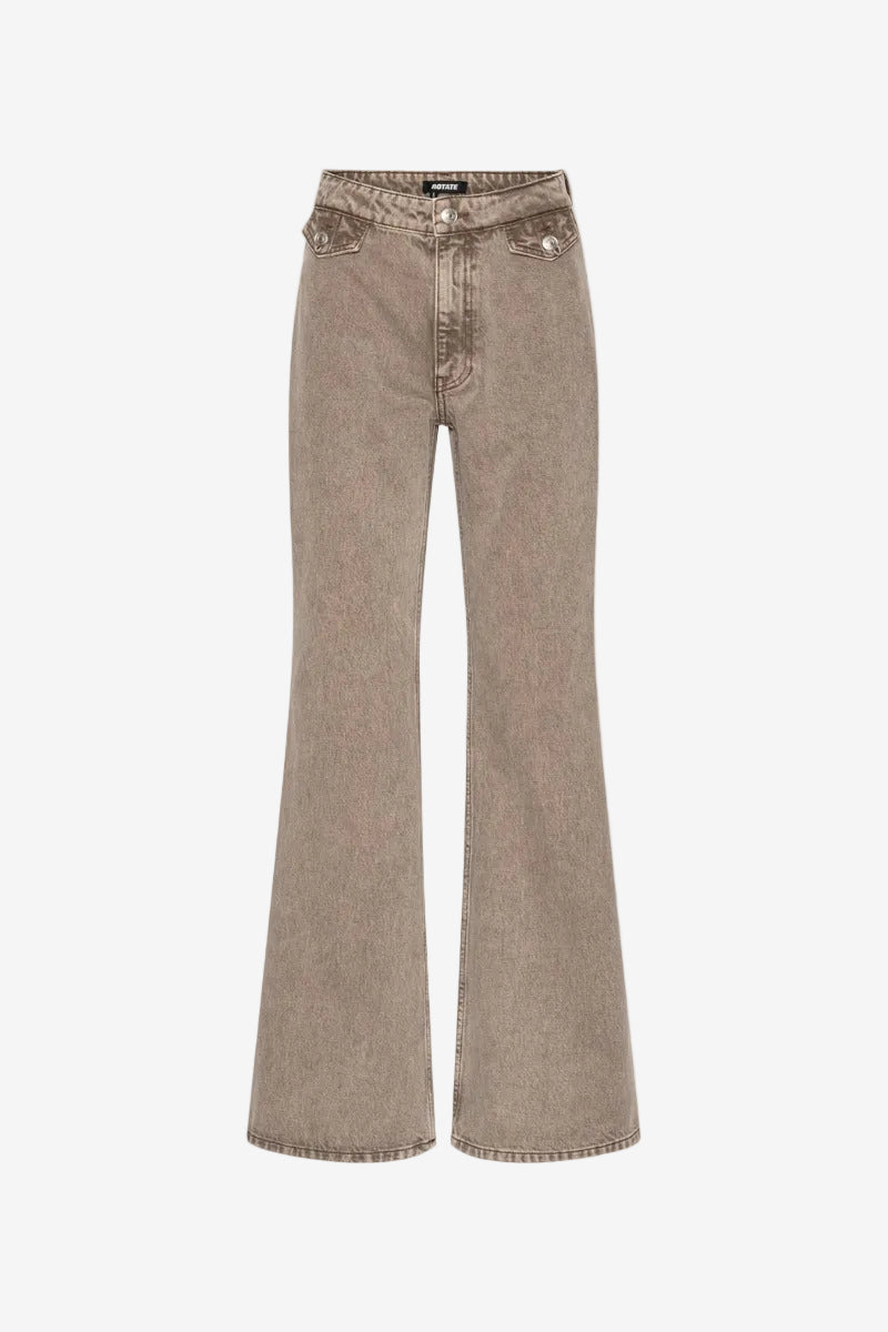 High-waisted flared jeans