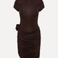 Rotate draped mini dress with rose