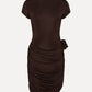 Rotate draped mini dress with rose