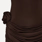 Rotate draped mini dress with rose