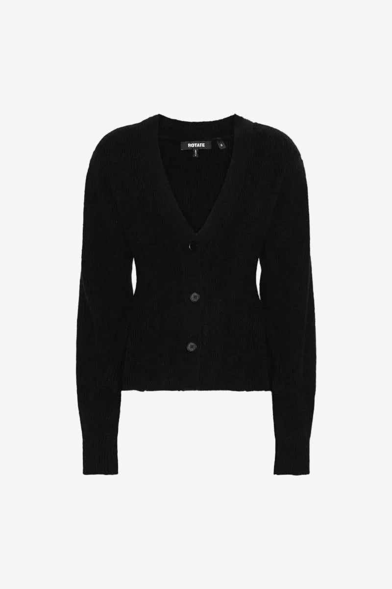 Knit Peplum Cardigan Black