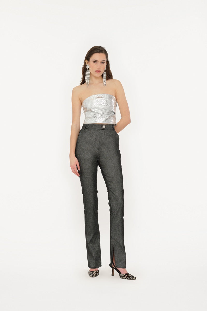 Draped Braided Top Silver