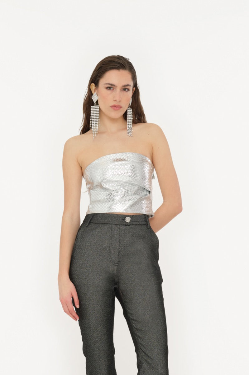 Draped Braided Top Silver