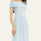 Off-shoulder Maxi Dress Light Blue