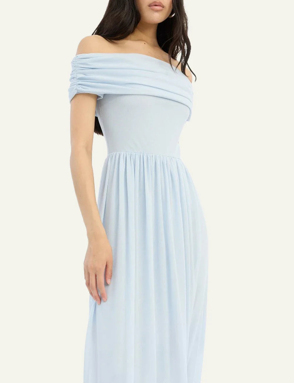 Off-shoulder Maxi Dress Light Blue