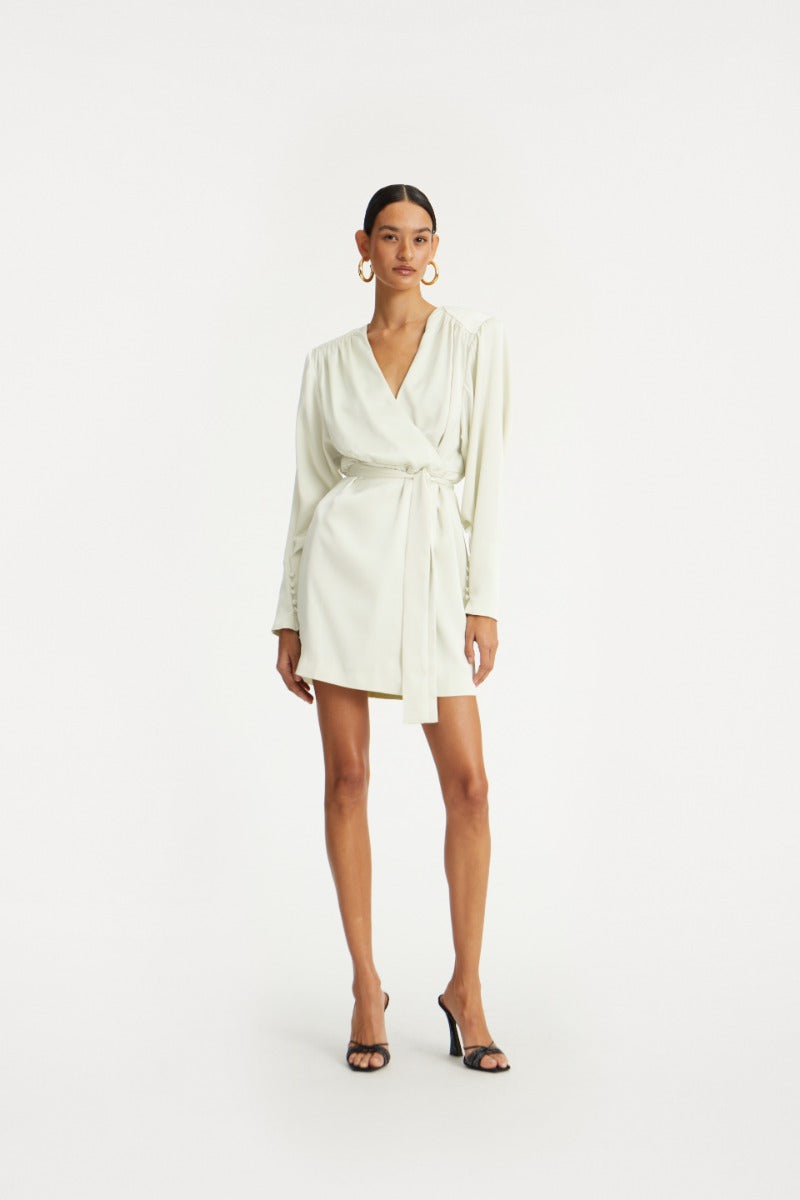 Satin Mini Wrap Dress