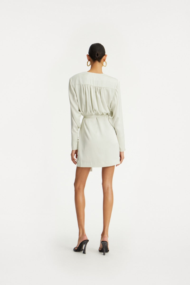Satin Mini Wrap Dress