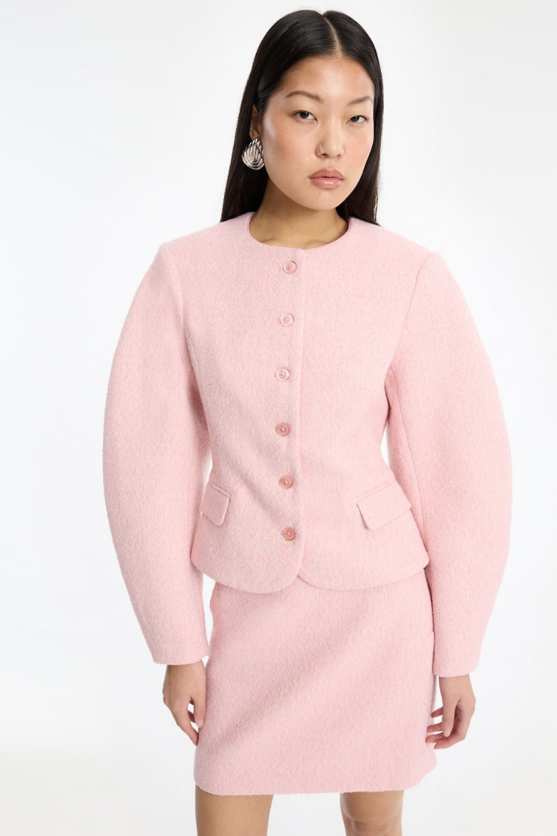 Cocoon Sleeved Jacket Pink